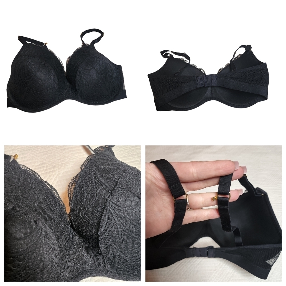 Lively black lace bra- convertable racerback‎